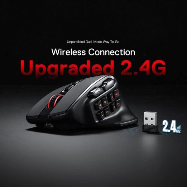 61IWwcBQPL._AC_SL1500_ Redragon M811 PRO Wireless MMO Gaming Mouse review 15 programmable buttons tested