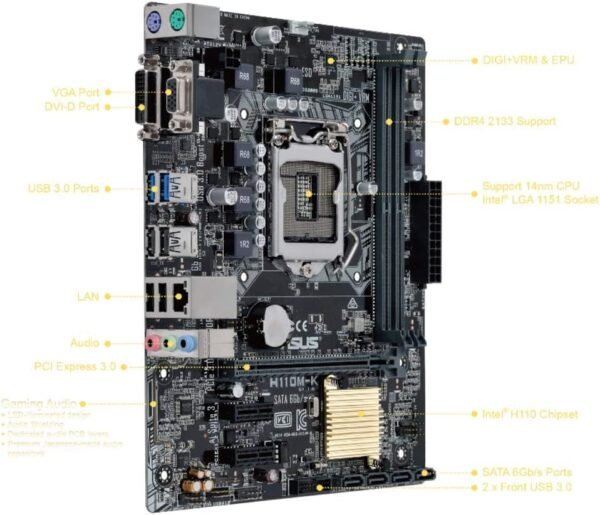 61Wu21G9iCL._AC_SL1000_ ASUS H110M-K Micro ATX Motherboard Review Perfect for Budget-Friendly PC Builds