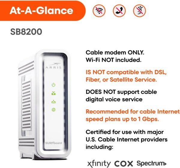 61vXw0bWWrL._AC_SL1300_ ARRIS SB8200 Cable Modem Review Fast DOCSIS 3.1 Speeds and Reliable Performance