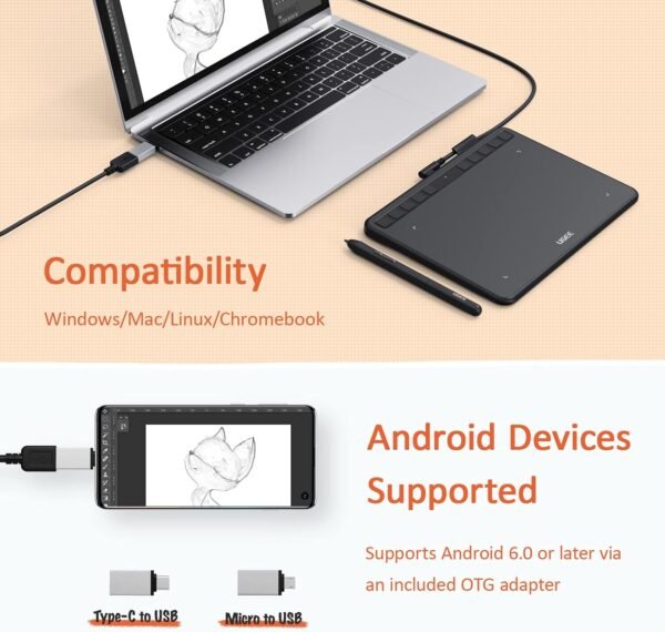 713YpJLzWL._AC_SL1500_ UGEE S640 graphics drawing tablet review compact digital art pad with battery-free stylus
