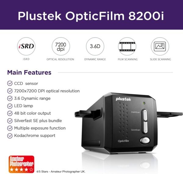 71DaJpw56RL._AC_SL1500_ Plustek OpticFilm 8200i SE Scanner Review 35mm Film Quality and Dust Removal Features