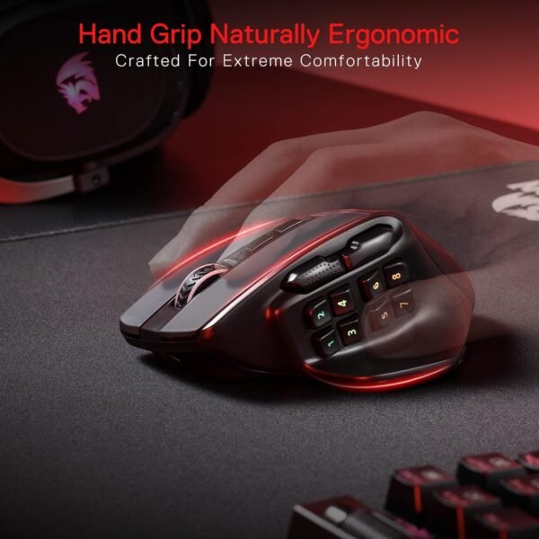 71frrwh1q4L._AC_SL1500_ Redragon M811 PRO Wireless MMO Gaming Mouse review 15 programmable buttons tested