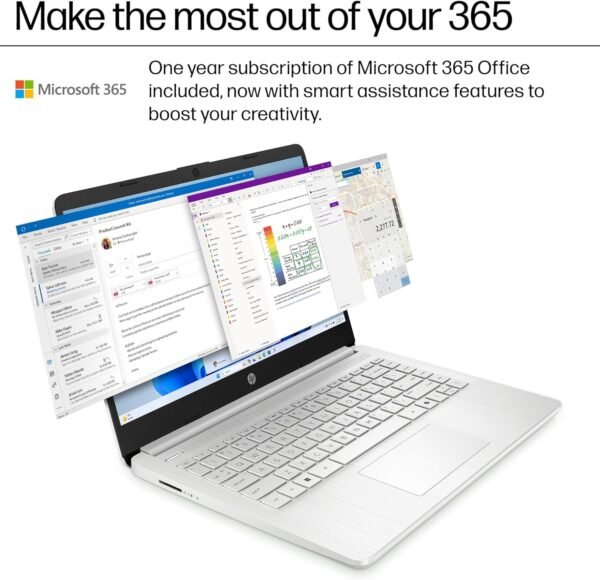 810E56q6D4L._AC_SL1500_ Review of HP 14 Student Business Laptop Natural Silver with Intel N150 Processor