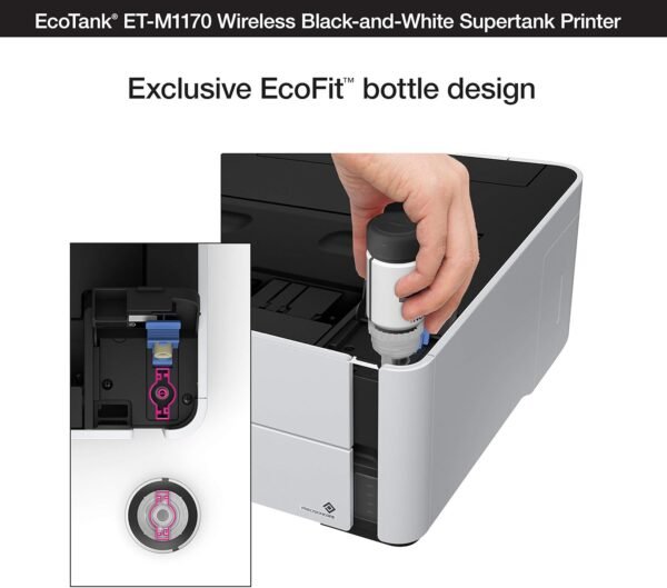 81kQGdl7p3L._AC_SL1500_-1 Epson EcoTank ET-M1170 Wireless Monochrome Supertank Printer with Ethernet PLUS 2 Years of Unlimited Ink*,White